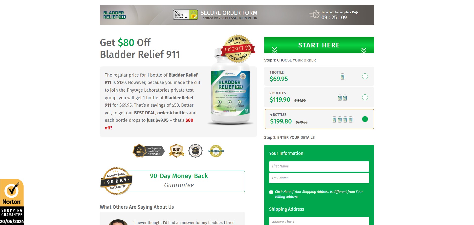 Bladder Relief 911 Produto