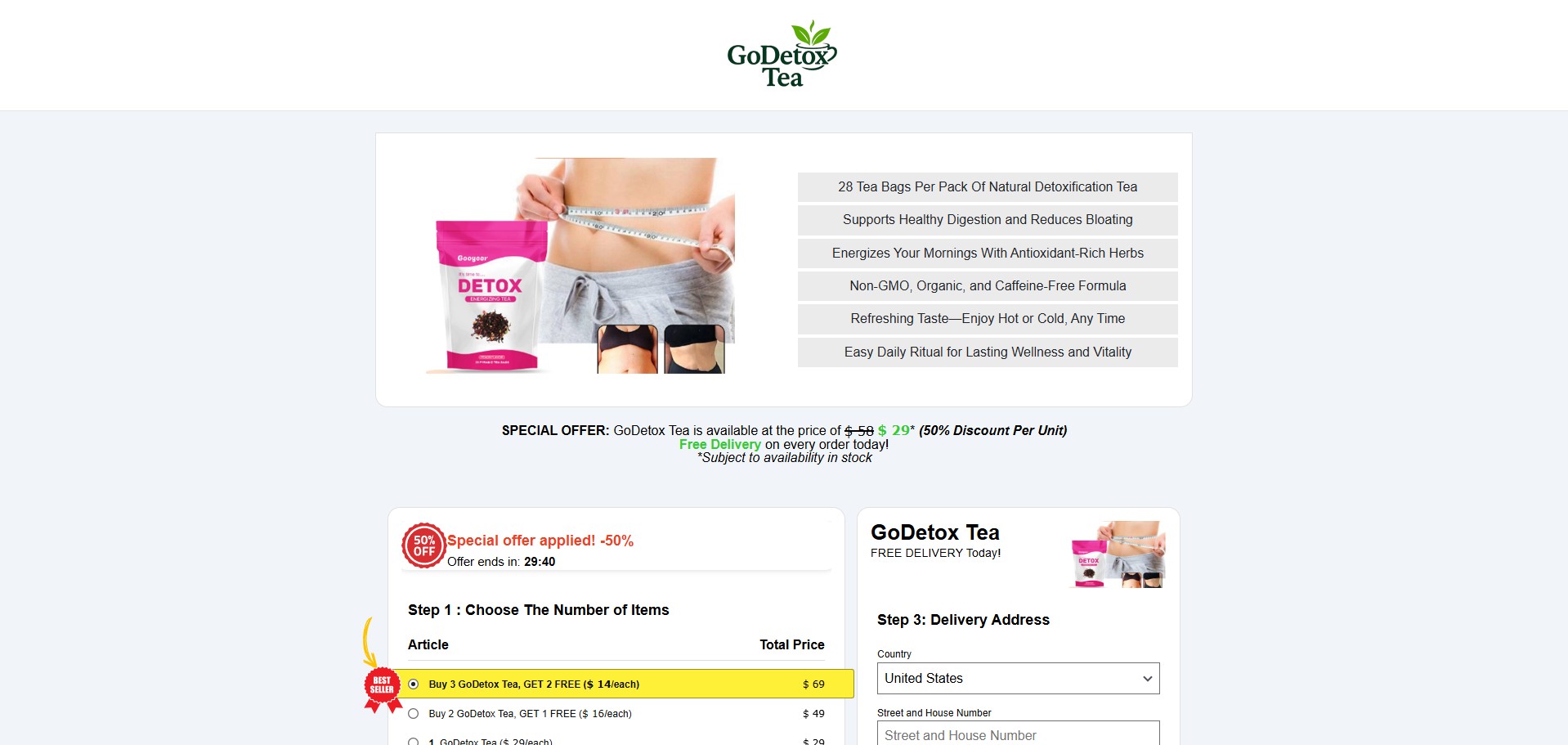GoDetox Tea Produto