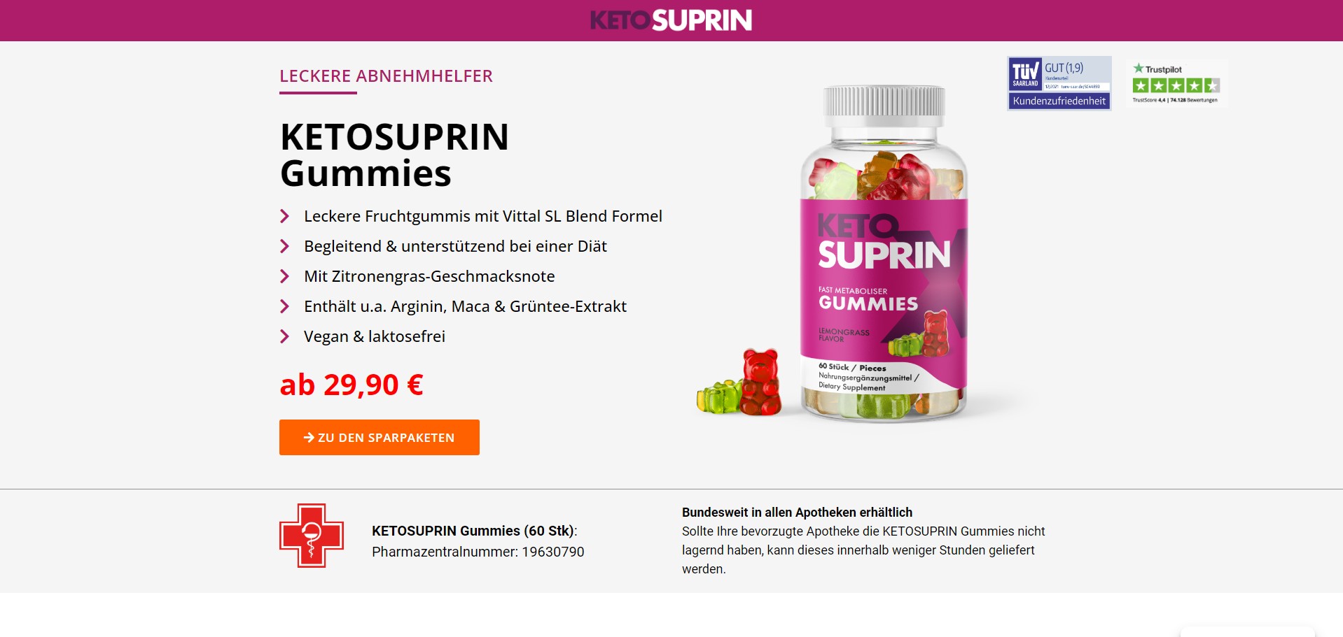 Ketosuprin Produto