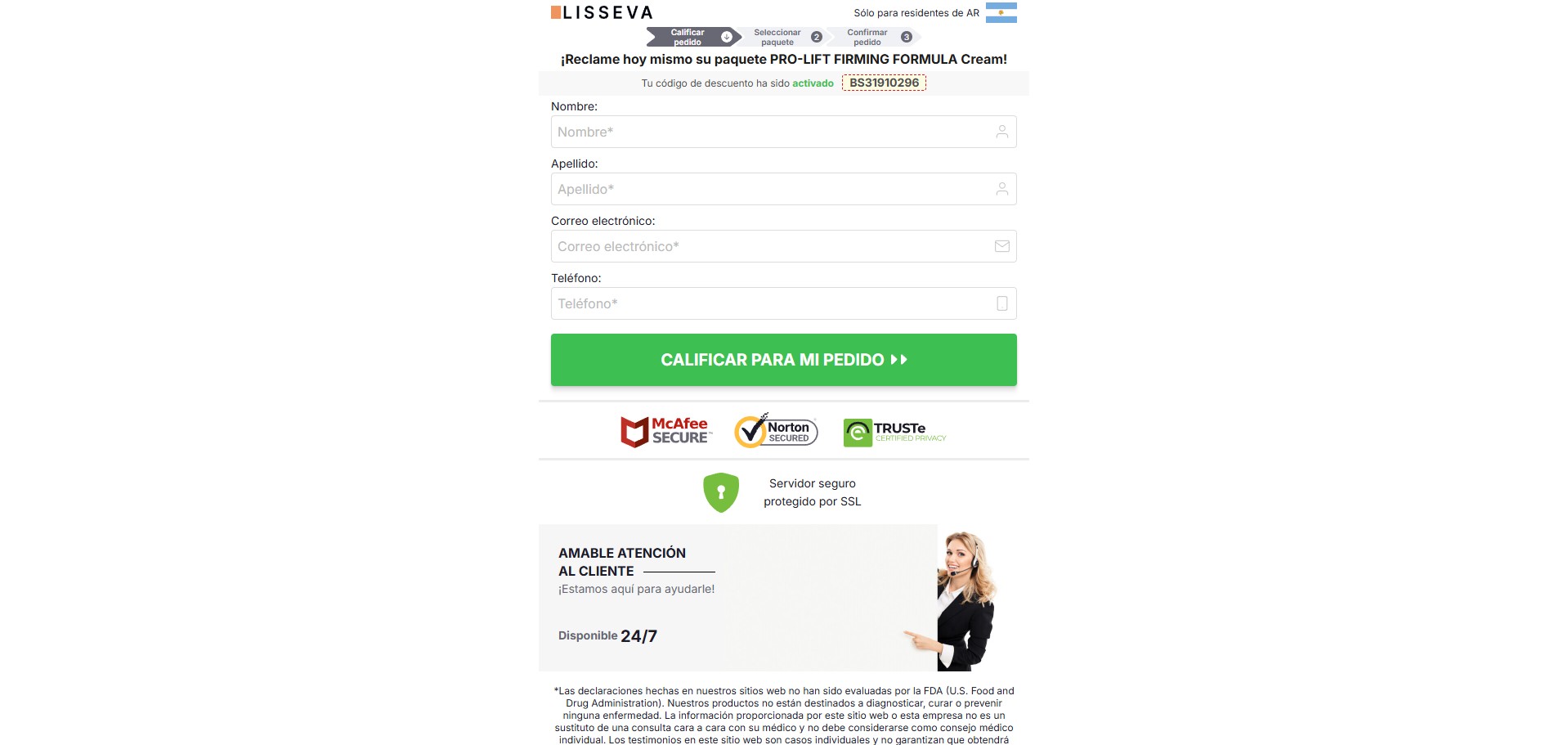 Lisseva Pro-Lift Firming Formula Cream Produto