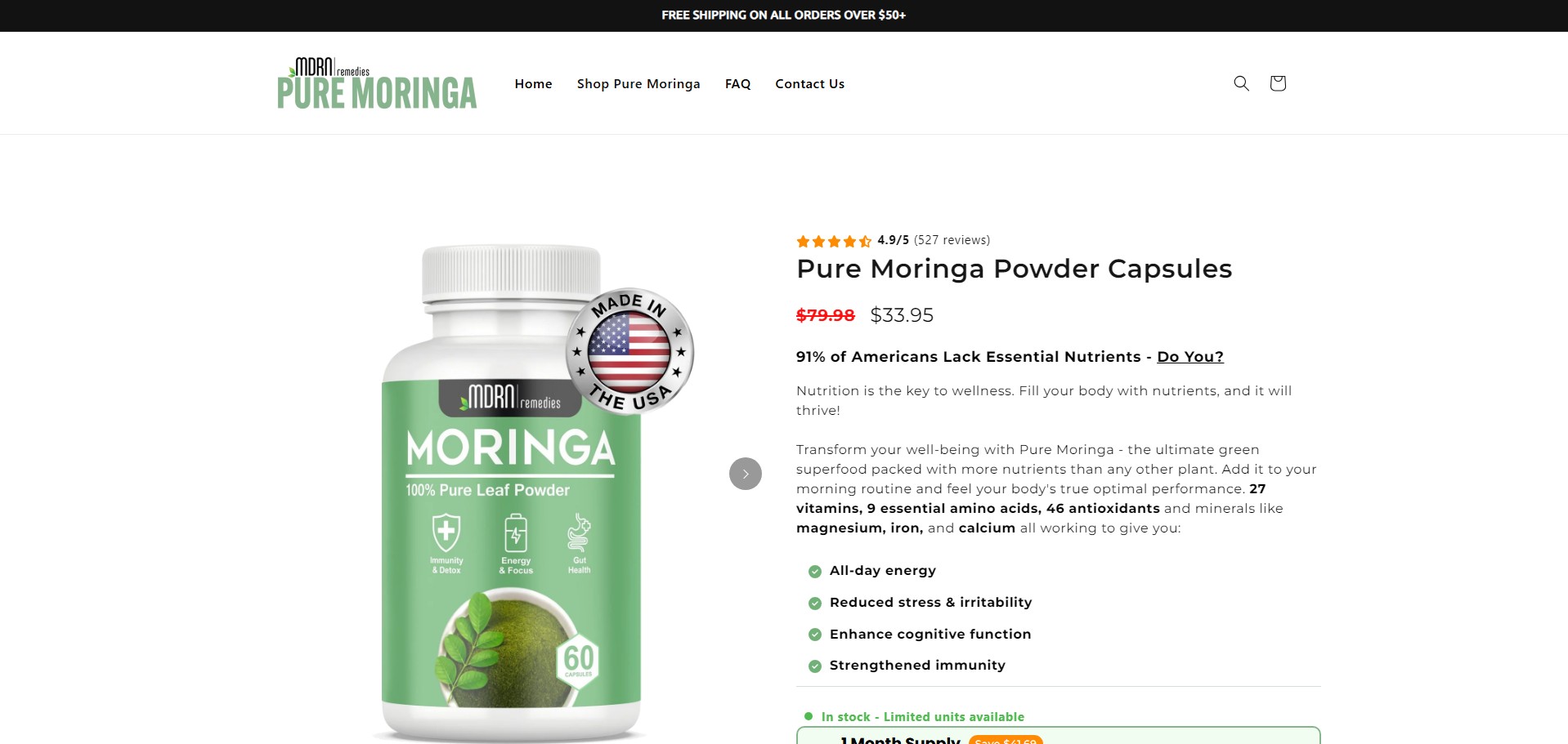 MDRN Remedies Pure Moringa